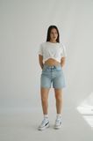 Жіночі короткі шорти мом, колір блакитний розмір 36 фото Label - 2836/4s5/80-36