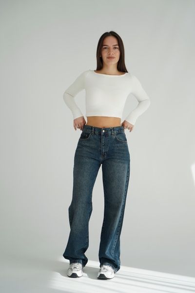 Класичні прямі джинси, колір синій вінтаж , розмір 34 фото Label - 2478-2w6-34